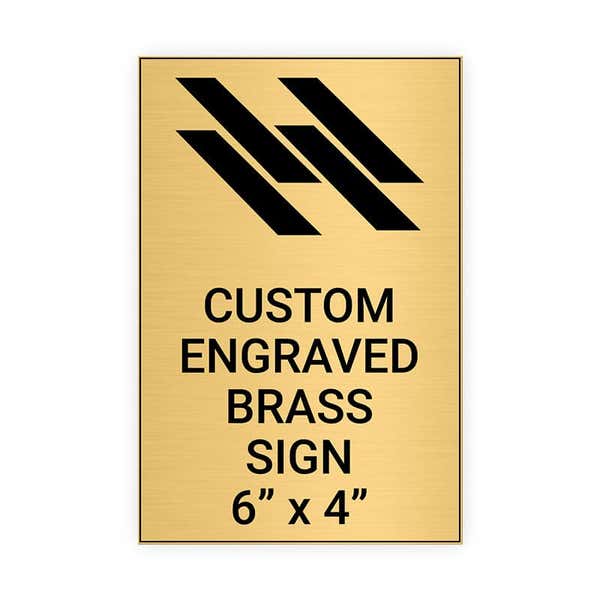 Vertical Engraved Heavy Brass Signs 6" x 4"