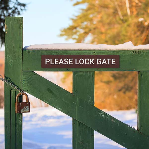 Engraved Plastic Sign 2" x 12" for a gate