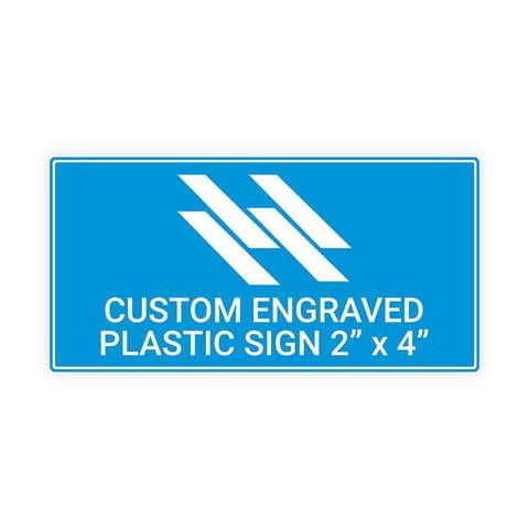 2" x 4" Custom Engraved Plastic Sign Indoor/Outdoor Horizontal