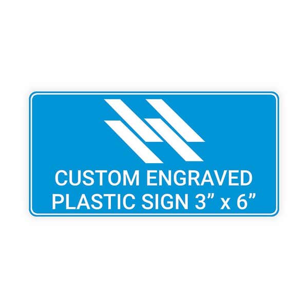 3" x 6" Custom Engraved Plastic Sign Indoor/Outdoor (Horizontal)