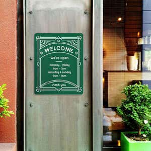 Engraved Plastic Sign for Store Hours