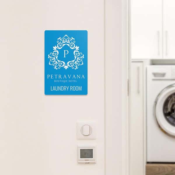 Engraved Plastic Sign 6" x 4" for a laundry room