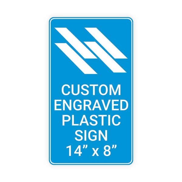 Engraved 14" x 8" Vertical Sign