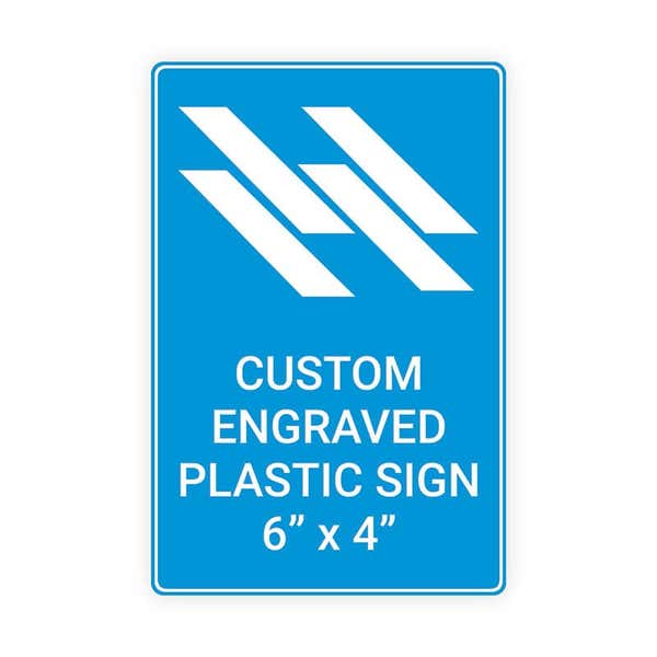 Engraved 6" x 4" Vertical Sign