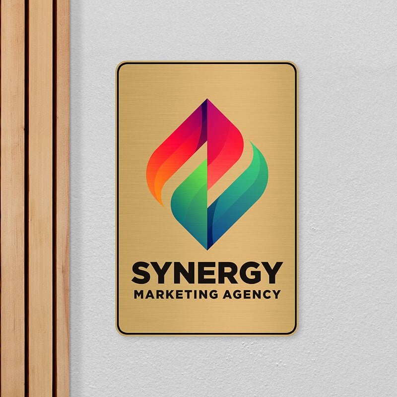 18x12 Full Color Sign Displayed Next to a Door