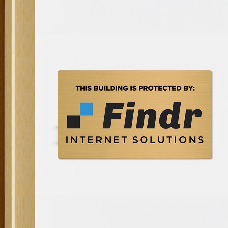 8x14 printed brass sign displayed in a doorway 8x14 printed brass sign displayed in a doorway