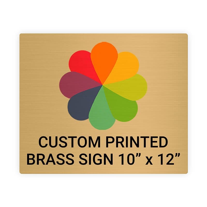 Horizontal Full Color Brass Signs 10" x 12"