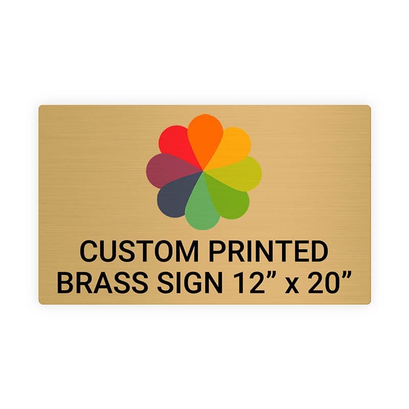 Horizontal Full Color Brass Signs 12" x 20"