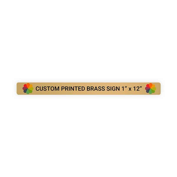 Horizontal Full Color 1" x 12" Brass Signs