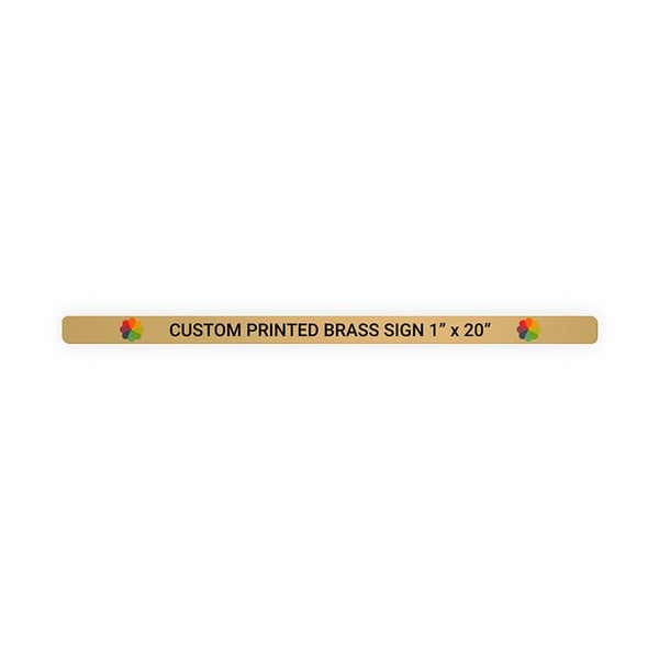 Horizontal Full Color Brass Signs 1" x 20"