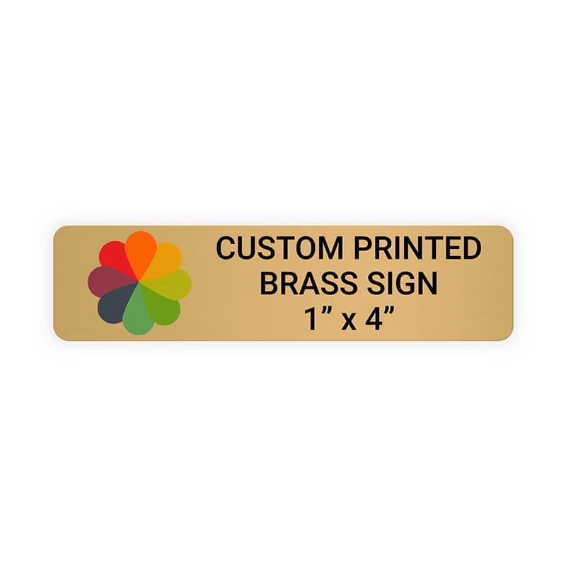 Horizontal Full Color 1" x 4" Brass Signs