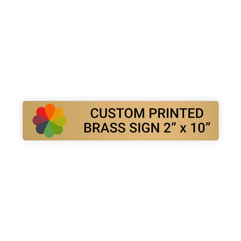 Horizontal Full Color 2" x 10" Brass Signs