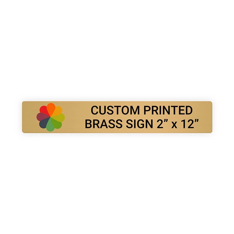 Horizontal Full Color Brass Signs 2" x 12"