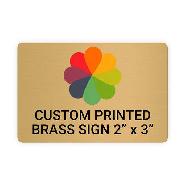 Horizontal Full Color Brass Signs 2" x 3"