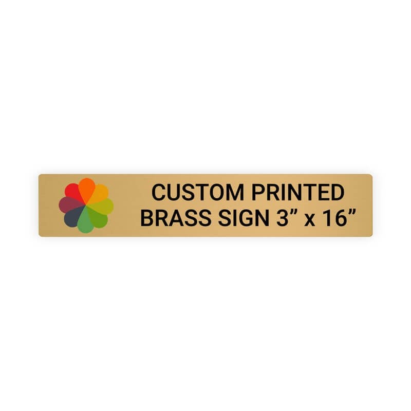 Horizontal Full Color 3" x 16" Brass Signs
