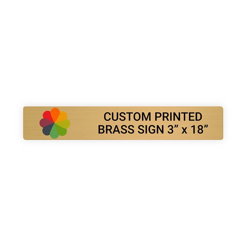 Horizontal Full Color 3" x 18" Brass Signs