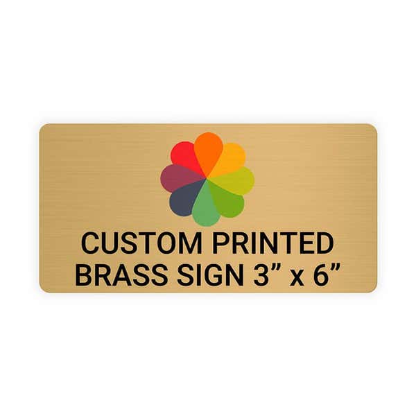 Horizontal Full Color Brass Signs 3" x 6"