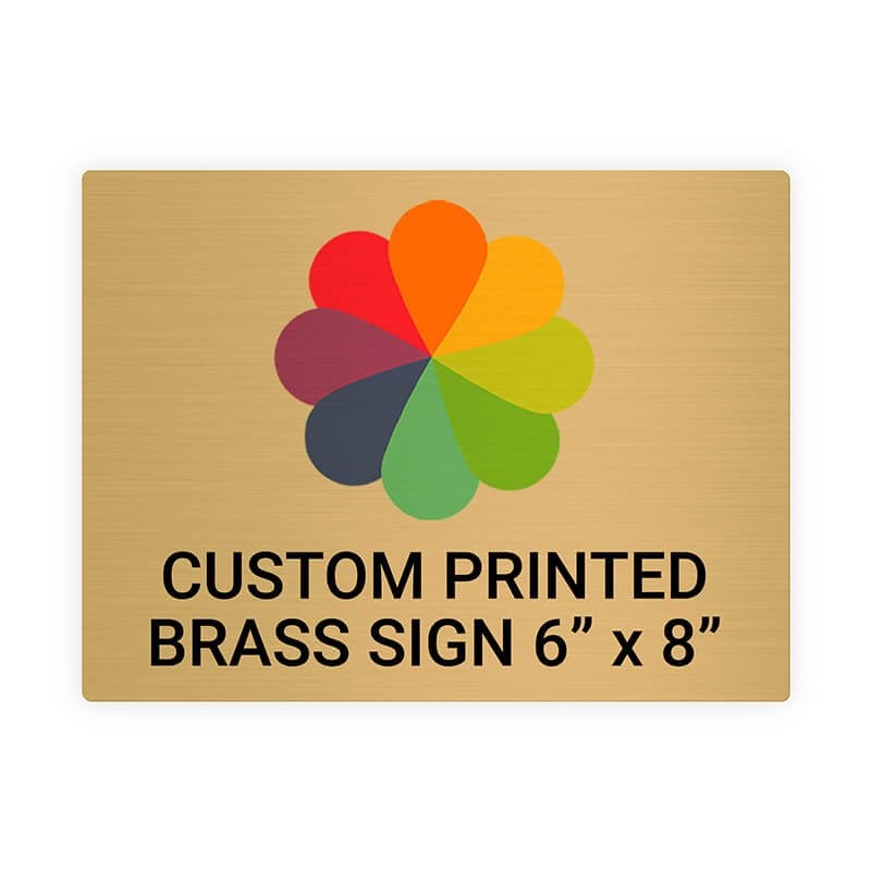 Horizontal Full Color 6" x 8" Brass Signs