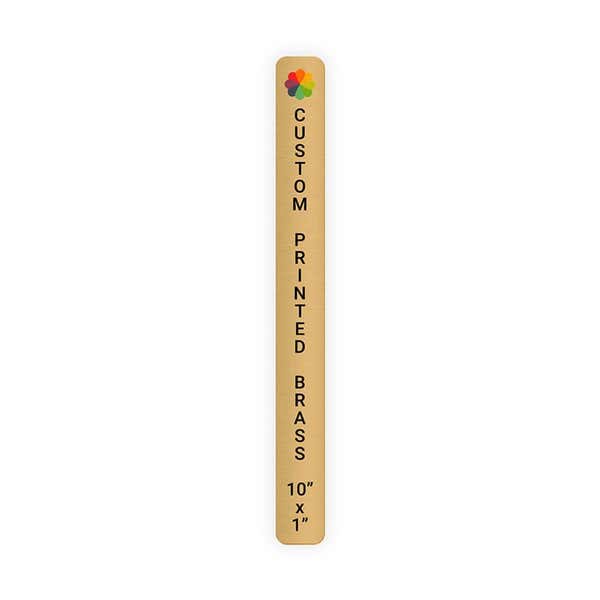 Vertical Full Color Brass Signs 10" x 1"