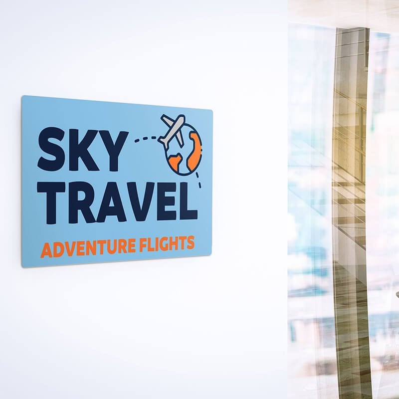 10" x 16" custom plastic sign for a company logo