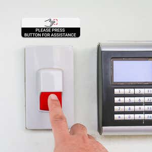 1" x 3" Custom Plastic Sign for an Assist Button
