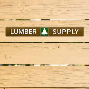 1" x 8" custom plastic sign for a lumber company