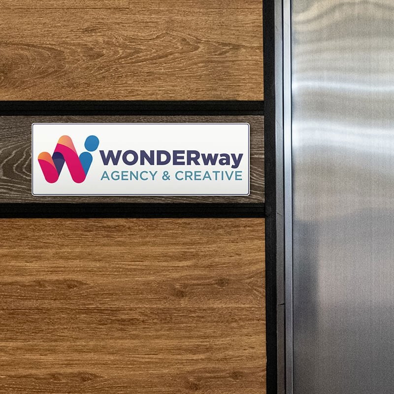 4" x 12" Custom Plastic Sign for a Company 4" x 12" Custom Plastic Sign for a Company