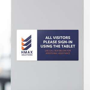 6" x 12" Custom Plastic Sign for a Front Desk