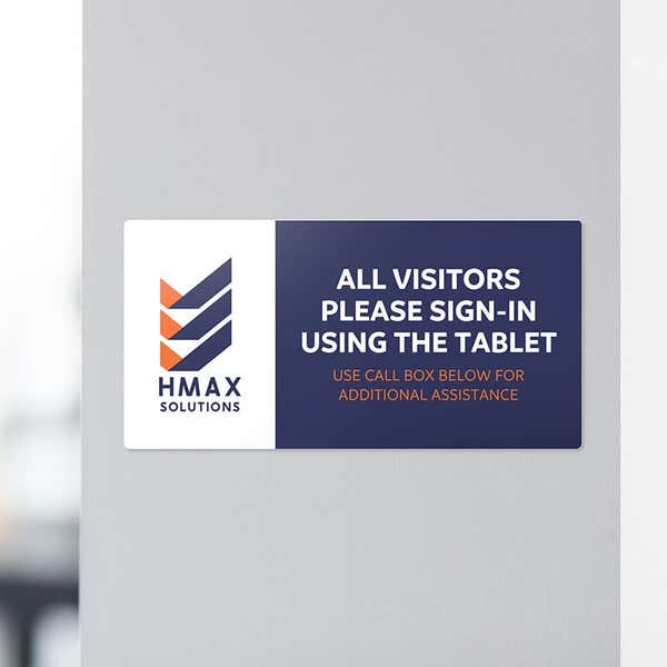 6" x 12" Custom Plastic Sign for a Front Desk