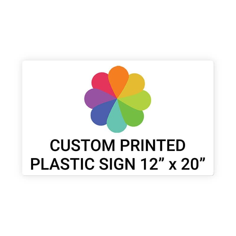 12"x20" Custom Plastic Sign, Full Color, Indoor/Outdoor (Horizontal)