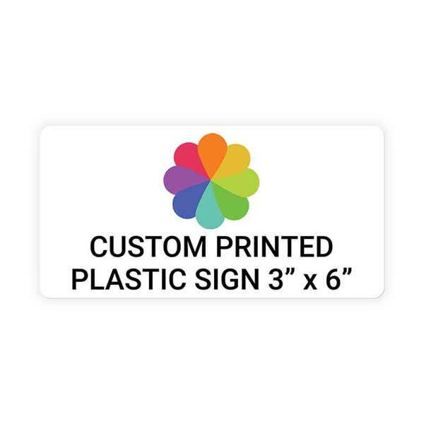 3"x6" 3"x6" Custom Plastic Sign, Full Color, Indoor/Outdoor