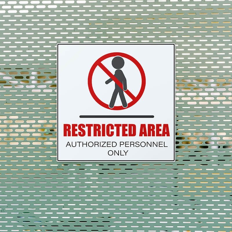 4" x 4" Custom Plastic Sign for a Restricted Area 4" x 4" Custom Plastic Sign for a Restricted Area