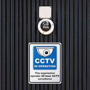 10" x 8" Custom Plastic Sign for a CCTV