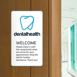 14 x 8 custom printed plastic sign for a dentist office