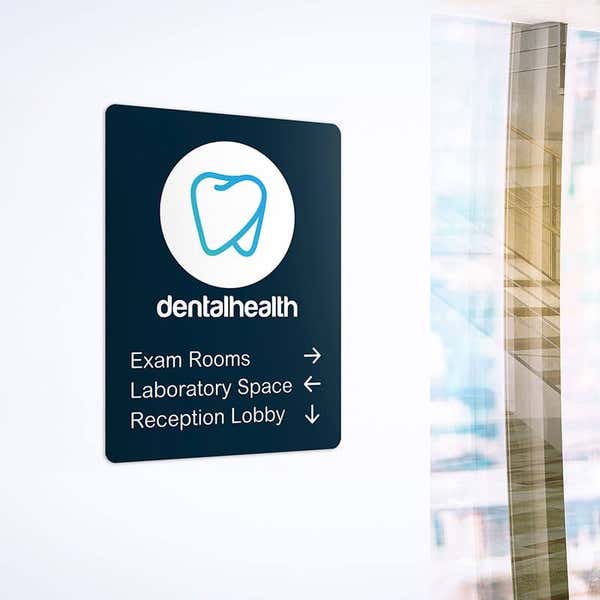 8" x 6" Custom Plastic Sign for a Dentist