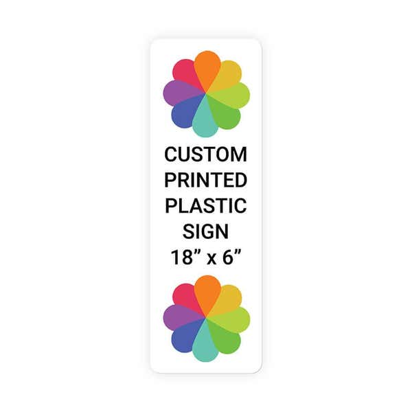 Color 18" x 6" Vertical Sign