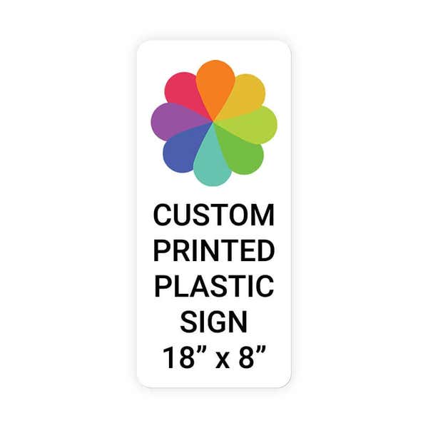 Color 18" x 8" Vertical Sign