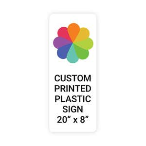 Color Sign Vertical 20" x 8"
