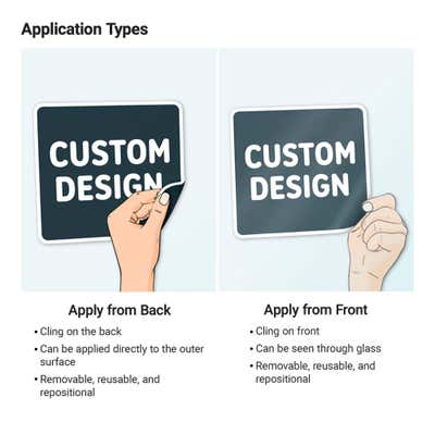 Custom 8" x 8" Square Static Window Cling - alternate view