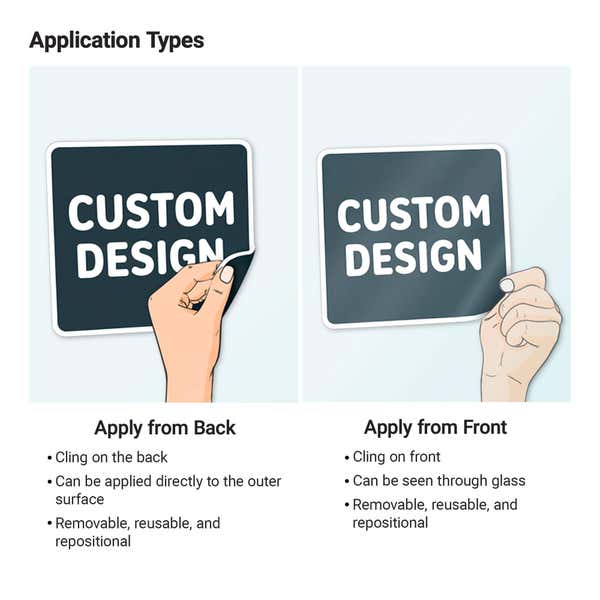 Custom 8" x 8" Square Static Window Cling