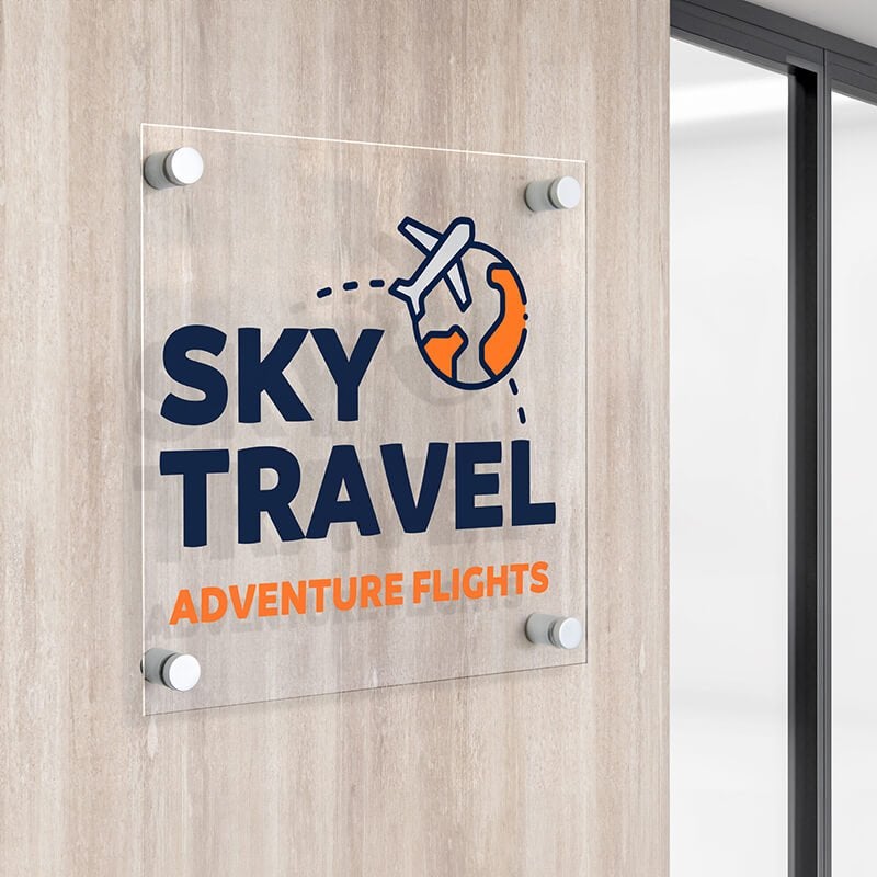 Custom 12"x12" Acrylic Sign with a Logo and Brand Name