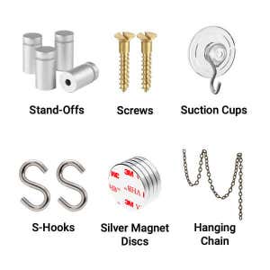 Mounting options for acrylic signs