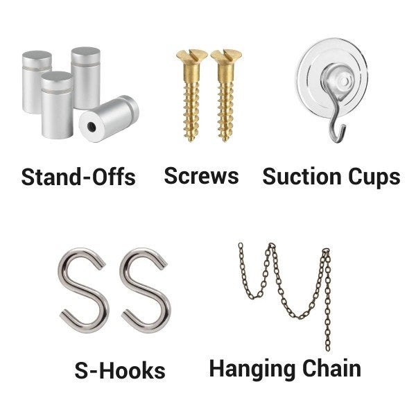 Mounting options for acrylic signs