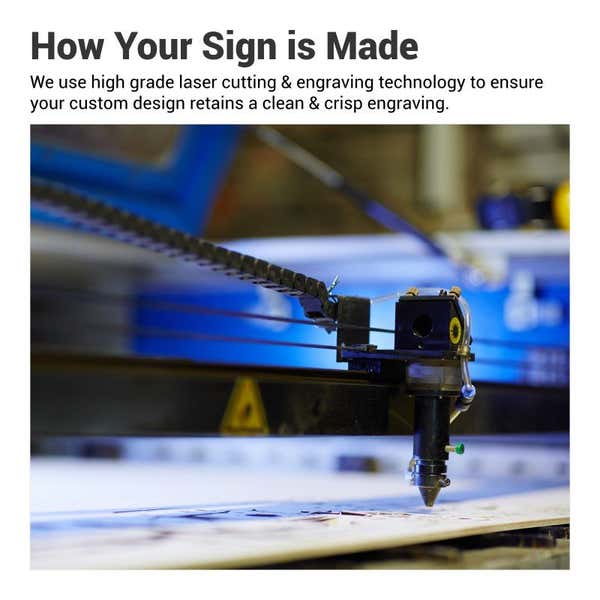 The process of laser engraving plastic signs