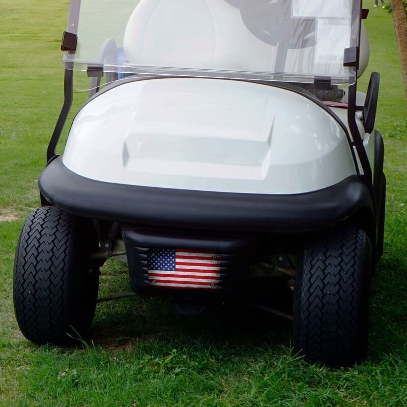 Custom Golf Cart License Plate with an American Flag Design Custom Golf Cart License Plate with an American Flag Design