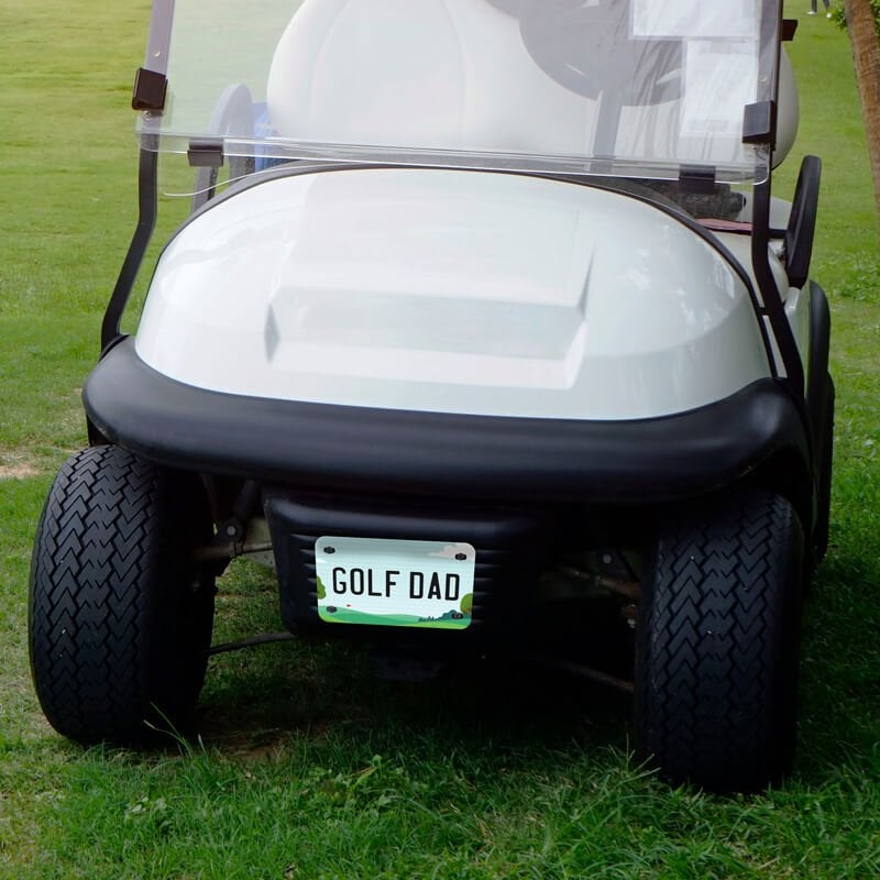 Custom Golf Cart License Plate Saying "Golf Dad" Custom Golf Cart License Plate Saying "Golf Dad"
