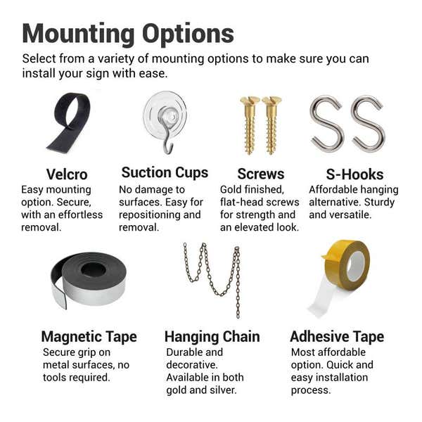 Various mounting options to choose from