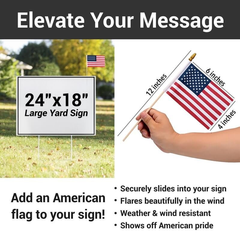 Small American Flag for Yard Signs Infographic