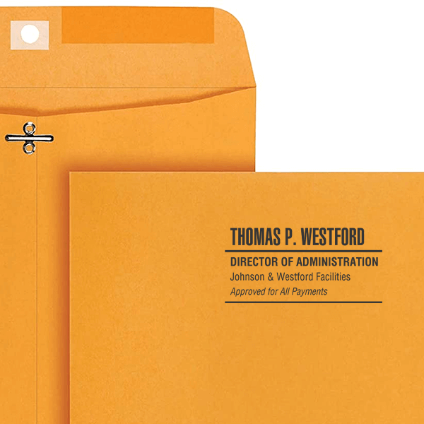 Custom Condensed Name 4 Line Professional Stamp Lifestyle