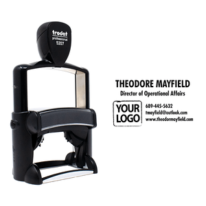 Custom Sans Serif 5 Line Professional Stamp with Logo with Body